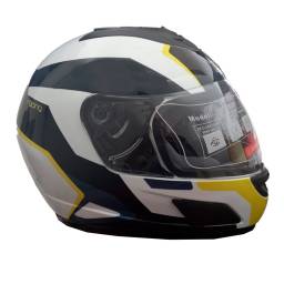 RUSH Casco Moto Integral 626 White Blue Yellow Blac Talle XL