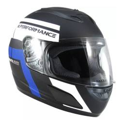 PMX Casco de Moto Integral Blocker Negro/Azul Talle XL