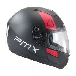 PMX Casco de Moto Integral Shell NegroRojo Talle M