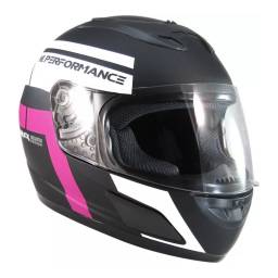 PMX Casco de Moto Integral Blocker Negro/Fucsia Talle S