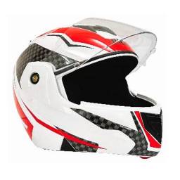 RUSH Casco Moto Integral Rebatible Crux Checks Red Talle M