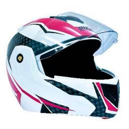 RUSH Casco Moto Integral Rebatible Crux Check Fucsia Talle M