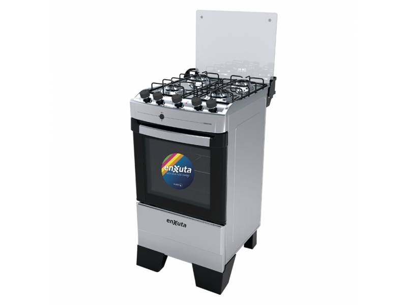 ENXUTA Cocina a Gas 4 Hornallas CENX27542I con Grill Inox